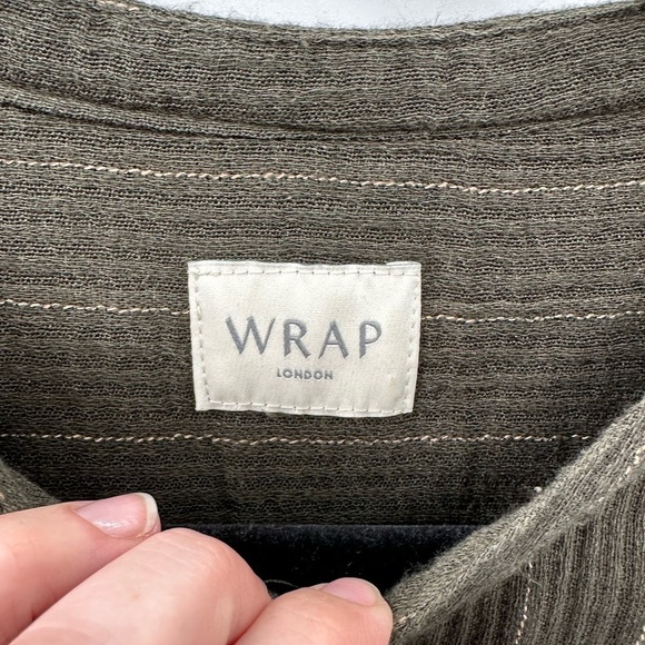 WRAP LONDON Green striped lagenlook womans boho chic casual tunic top/dress 6 - Picture 6 of 11